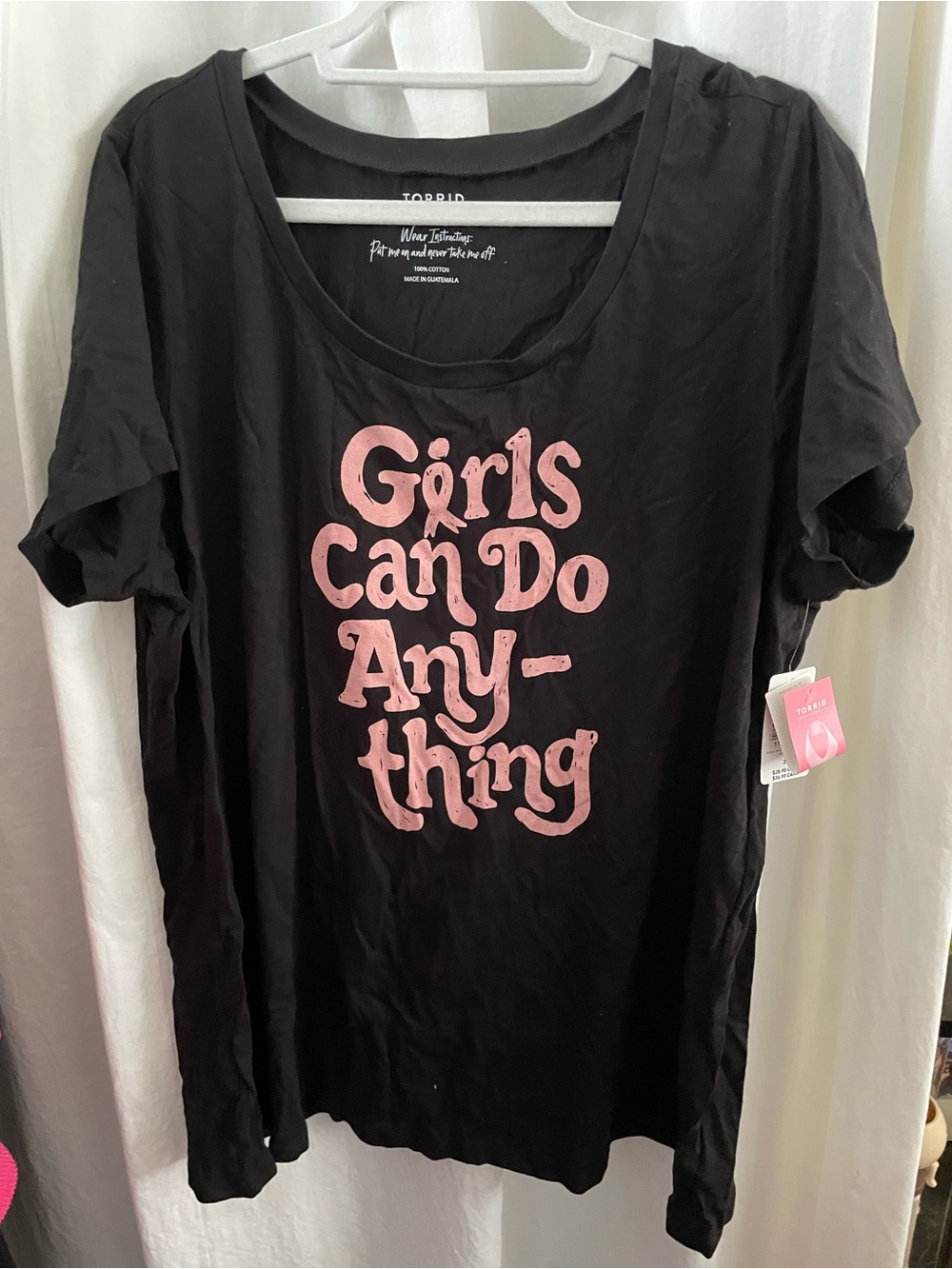 Torrid Black Tee with Pink Graphic